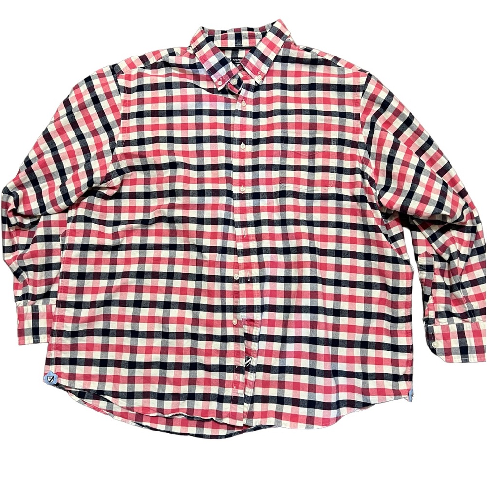Cremieux Classics Blue & Pink Plaid Collared Button Down Cotton Shirt Size XXL